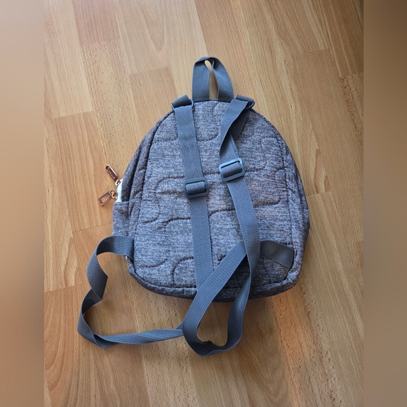 Adidas Gray & White Mini Backpack Travel Gym Outdoors School Casual - Picture 2 of 4